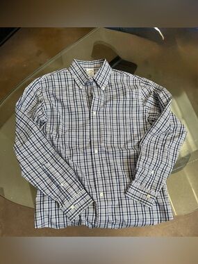 Brooks Brothers Navy and White Plaid Button-Down Shirt